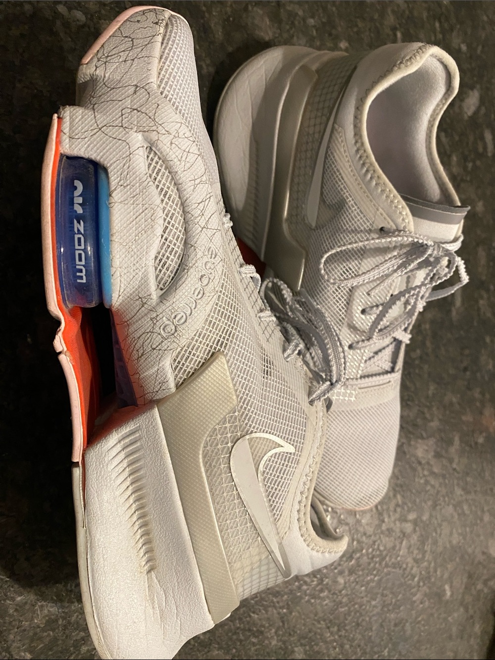 Nike Air SuperrepWomen’s Gray Sneakers with Accent Blue Zoom